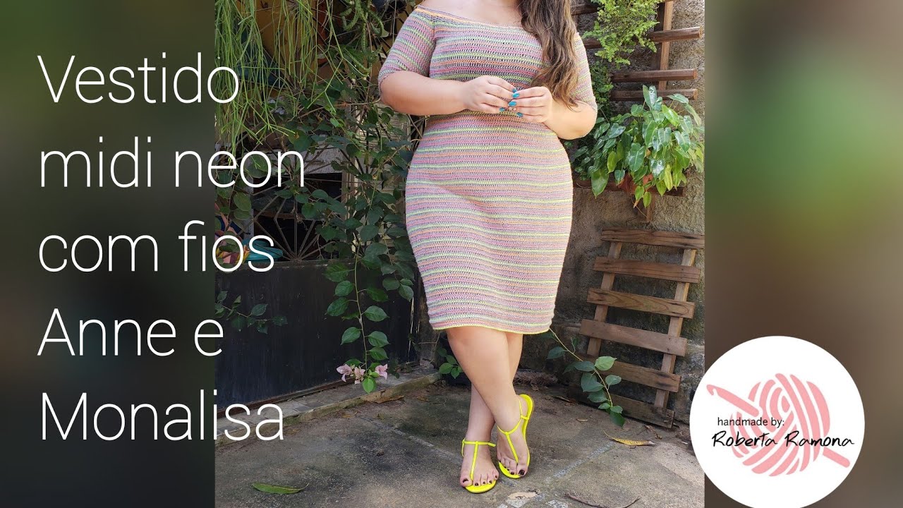 Vestido midi neon