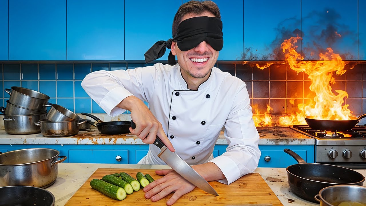 Cooking an Entire Meal Blindfolded!