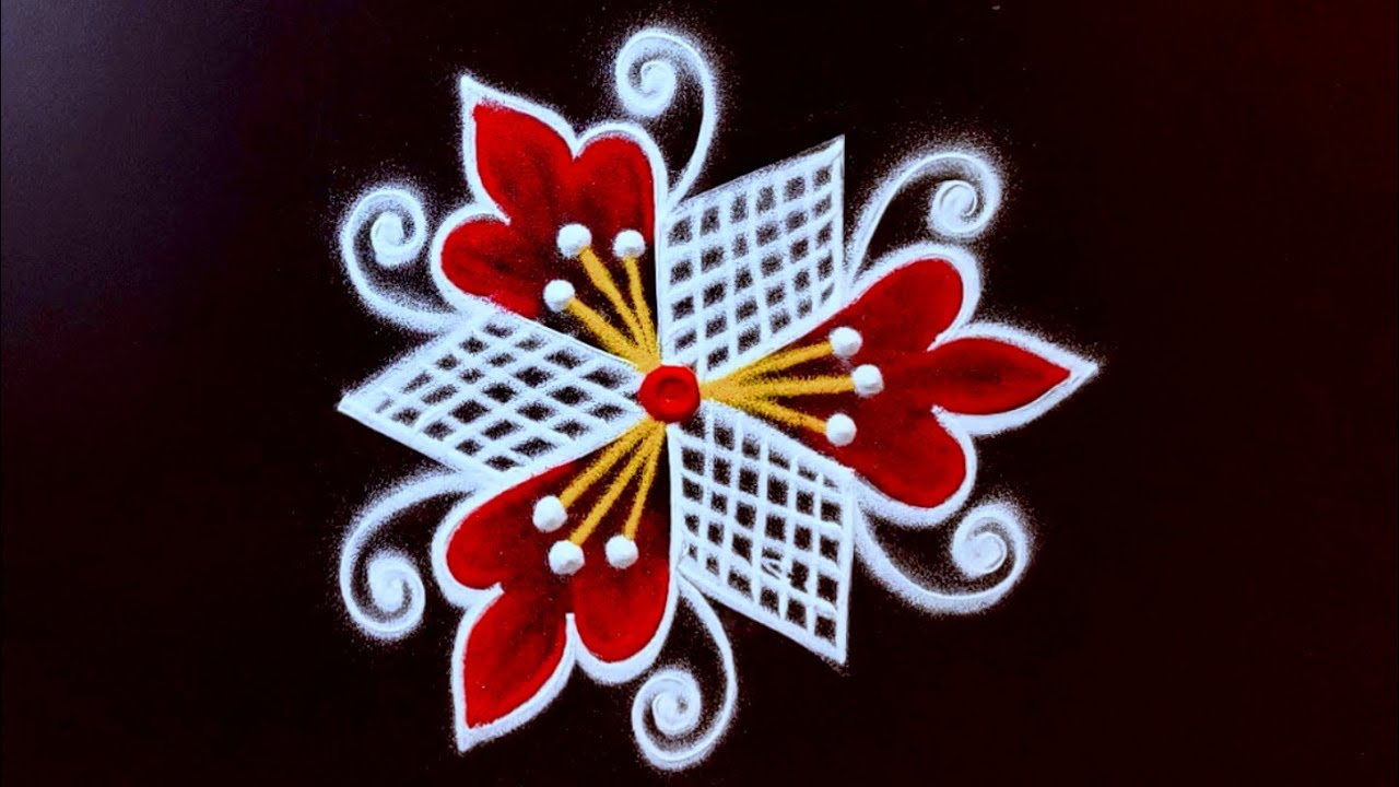 2 Beautiful daily rangoli designs &hearts;️ New viral rangoli designs &hearts;️ small muggulu daily rangoli design