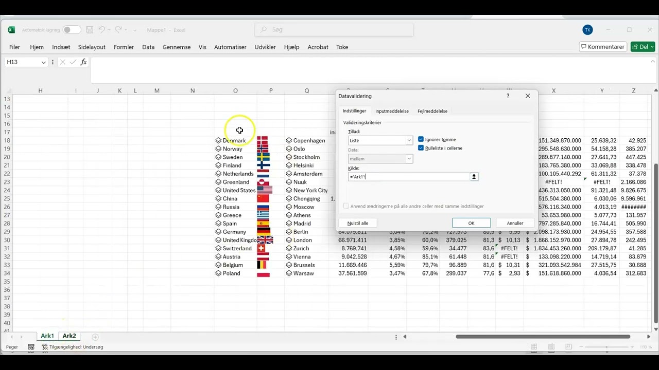 rulleliste og datatype