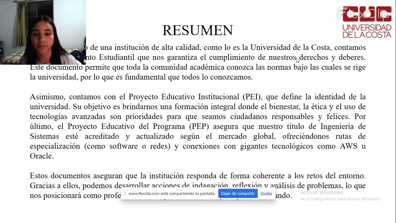 Explicación del reglamento, PEP y PEI de la CUC