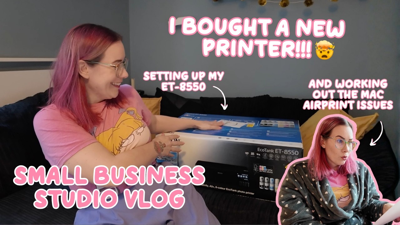 Opening my Epson Ecotank ET-8550 & working out the Mac AirPrint issues - Small Business Studio Vlog