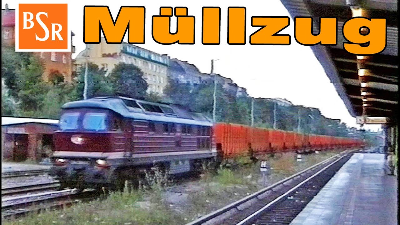 BSR M&Uuml;LLZUG mit Ludmilla BR232, NME-Lok und BR485 Coladose in Berlin-Hermannstra&szlig;e im September 1995
