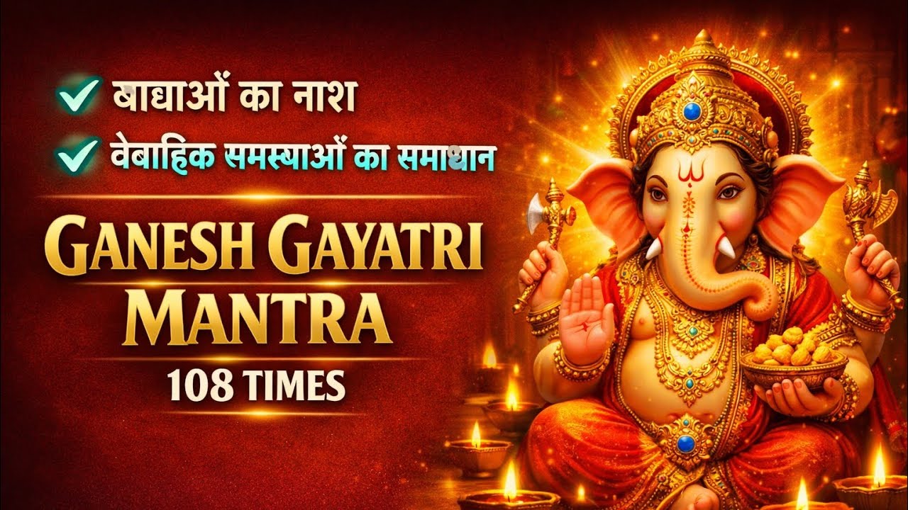 ॐ एकदन्ताय विद्महे | Ganesh Gayatri Mantra 108 Times | Ganpati Mantra | With Lyrics