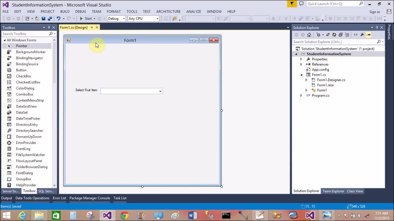 ComboBox add item in windows forms application