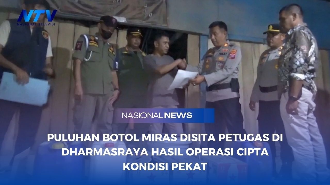 PULUHAN BOTOL MIRAS DISITA PETUGAS DI DHARMASRAYA HASIL OPERASI CIPTA KONDISI PEKAT