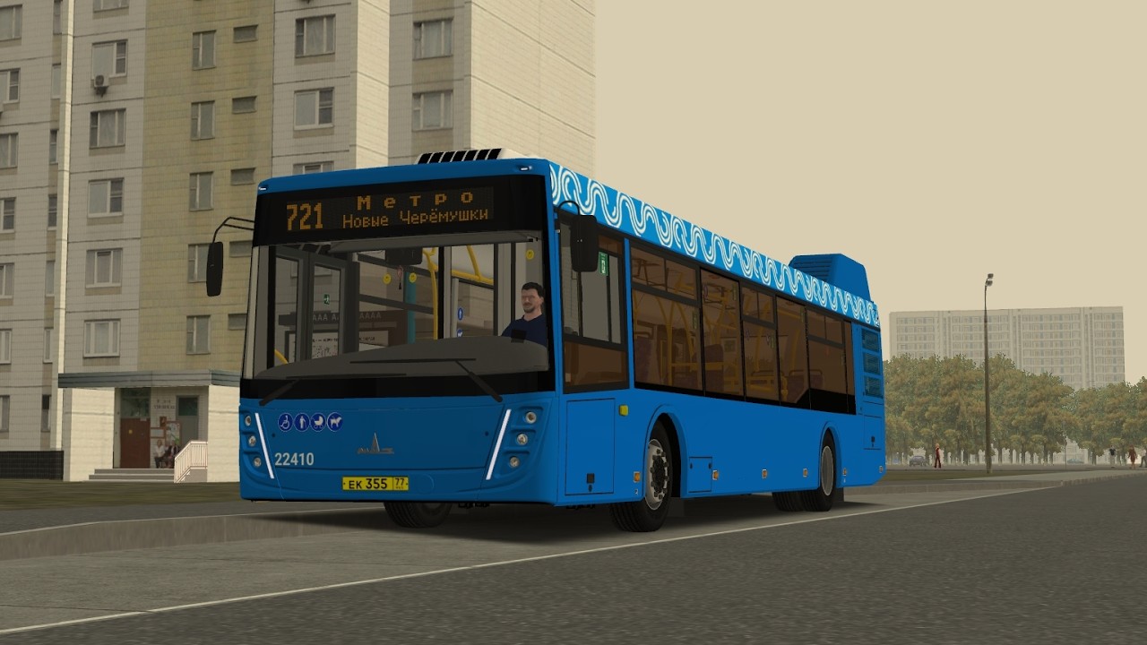 OMSI2, карта Moscow (Southwest, West, South) 2021, маршрут 721, автобус МАЗ 203.047 2022г