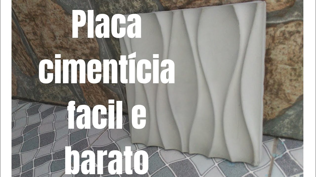 Placa 3D cimenticia para área externa, fácil e barato; placa de cimento