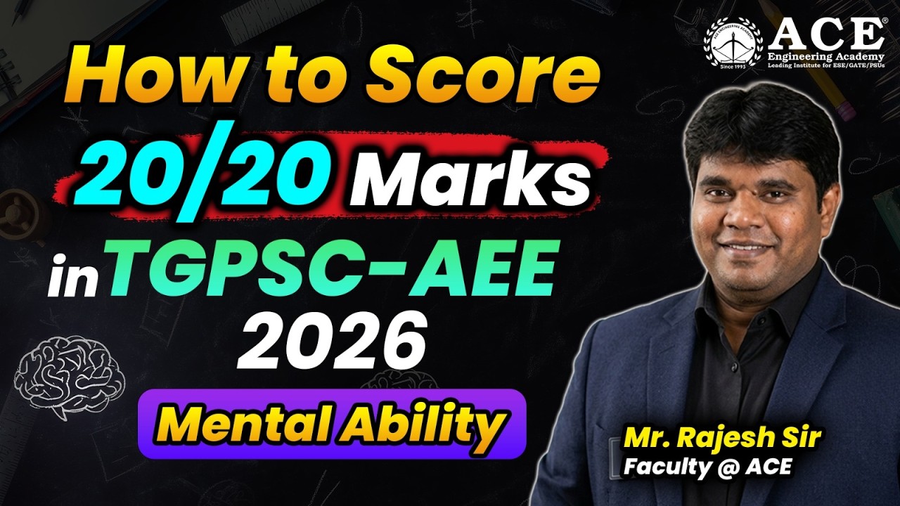 TGPSC-AEE-2026: Mental Ability | How to Score 20/20 Marks ? | ACE Online 