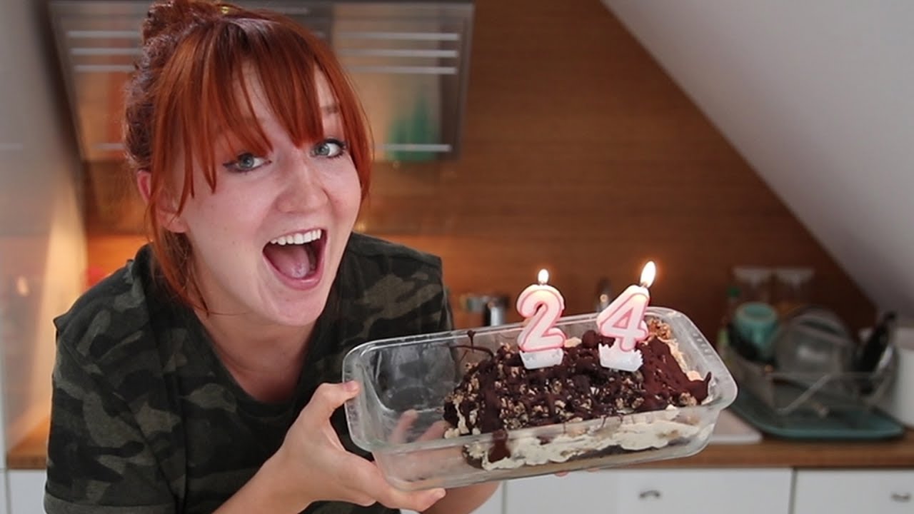 Veganer Cookie Dough Ice Cream Brownie Kuchen - glutenfreier Geburtstagskuchen!