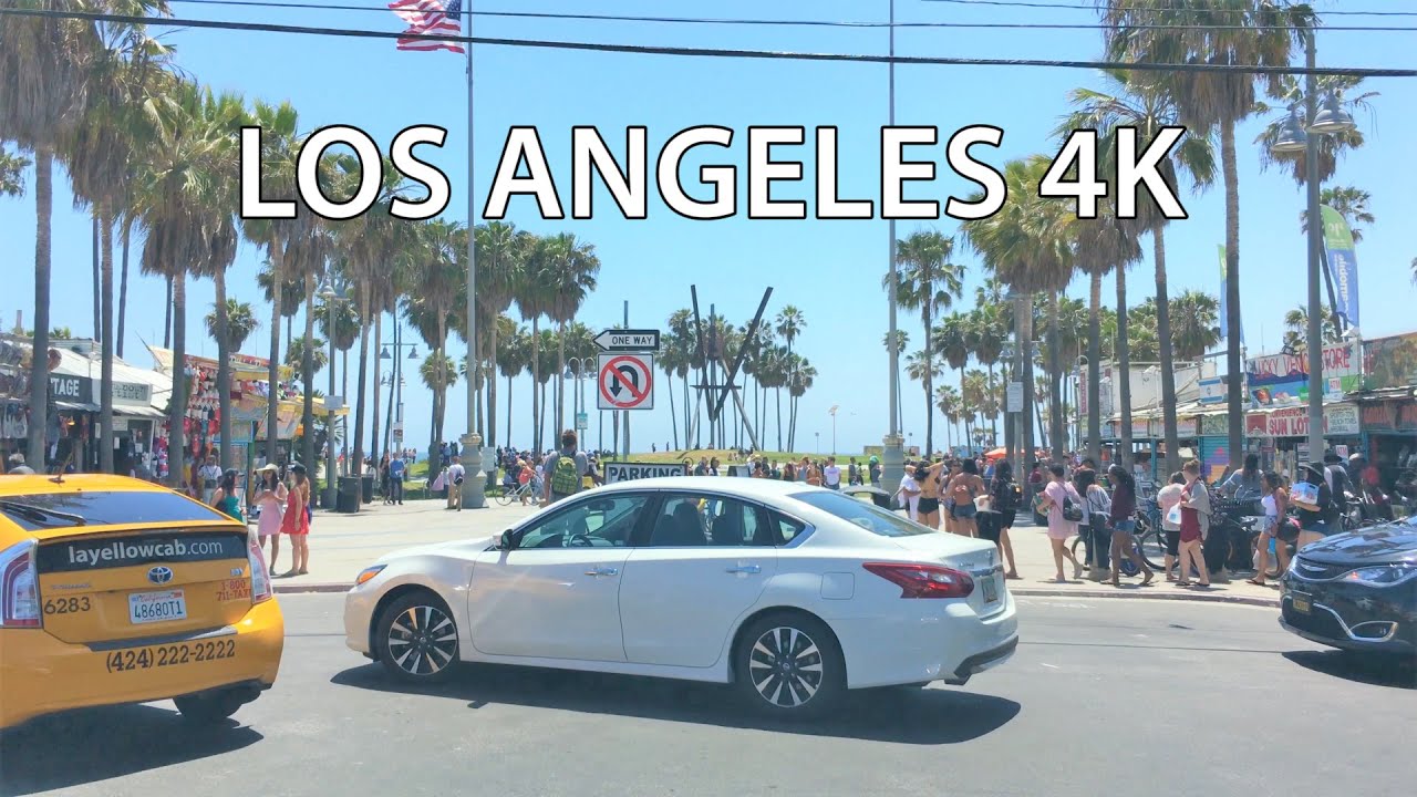 Los Angeles 4K - Venice Beach - Driving Downtown USA