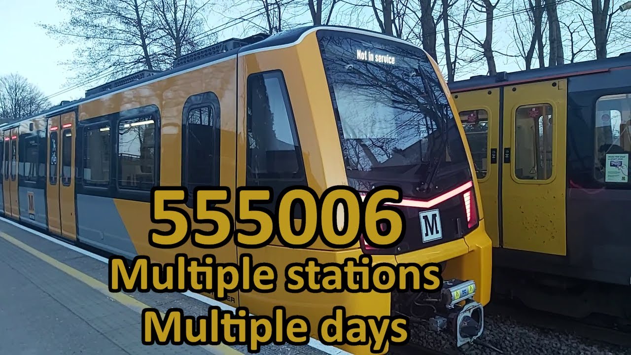 Tyne and Wear Metro 555006 on test at Walkergate, Monument, Hadrian Road, St James and Meadow Well