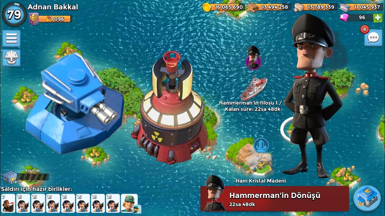 Hammerman Filosu Dönüşü Savunması Saldırısı Boom Beach Türkçe