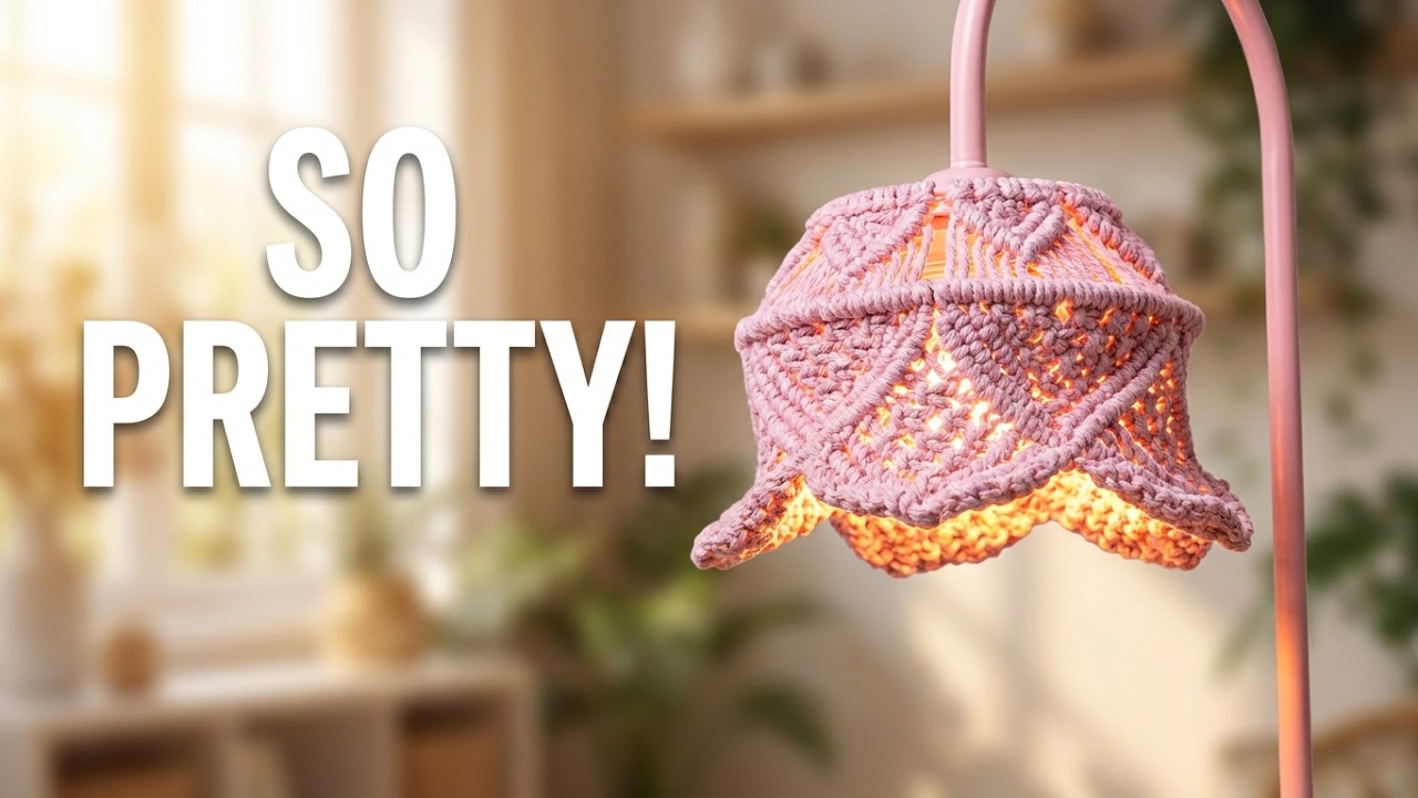 DIY Macrame Flower-Shaped Lamp Shade - Easy Step-by-Step Tutorial!