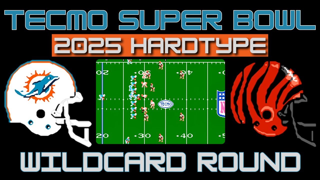 Playoffs WildCard Round - 2025 Tecmo Super Bowl - Hardtype Mod Challenge - Dolphins vs Bengals - NES