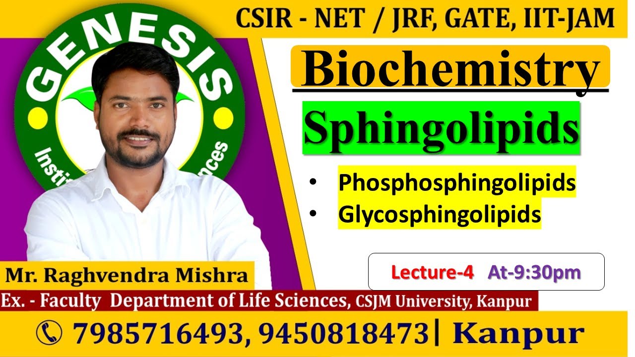 Sphingolipids | Lipids | Biochemistry | Lecture-4 | New online 