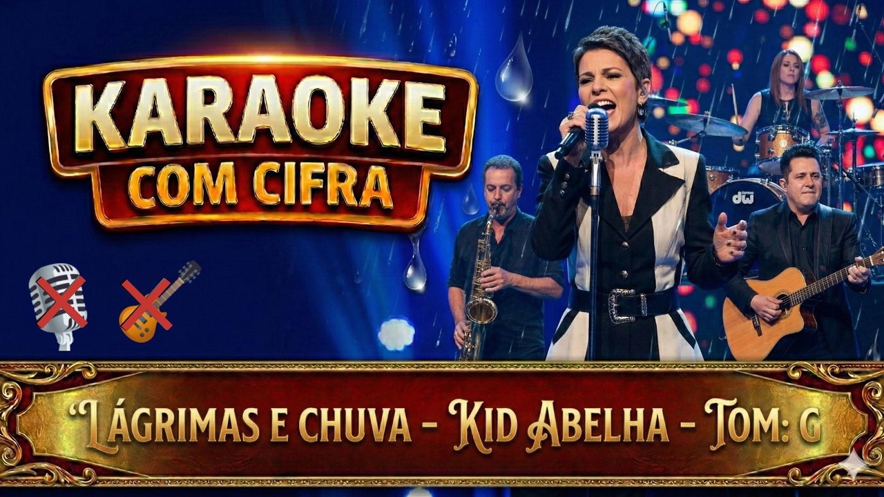 Karaoke com Cifra - Lágrimas e Chuva (Kid Abelha) - Backing track sem voz e sem violão/guitarra
