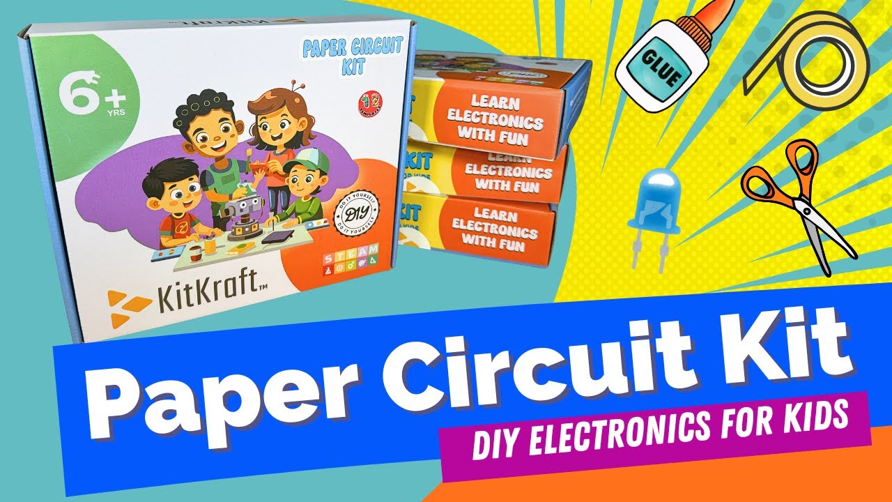 Paper Circuit Kit by Kitkraft | DIY Electronics for Kids | Learn and Create 12 Fun Templates