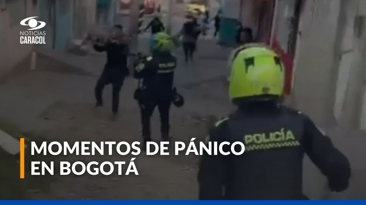 Video de persecución en Bogotá: policías se enfrentan a ladrones que iban a robar fábrica