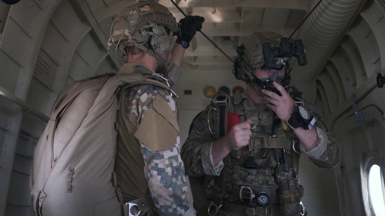 U.S. Army and Latvian Special Forces conduct HALO jump
