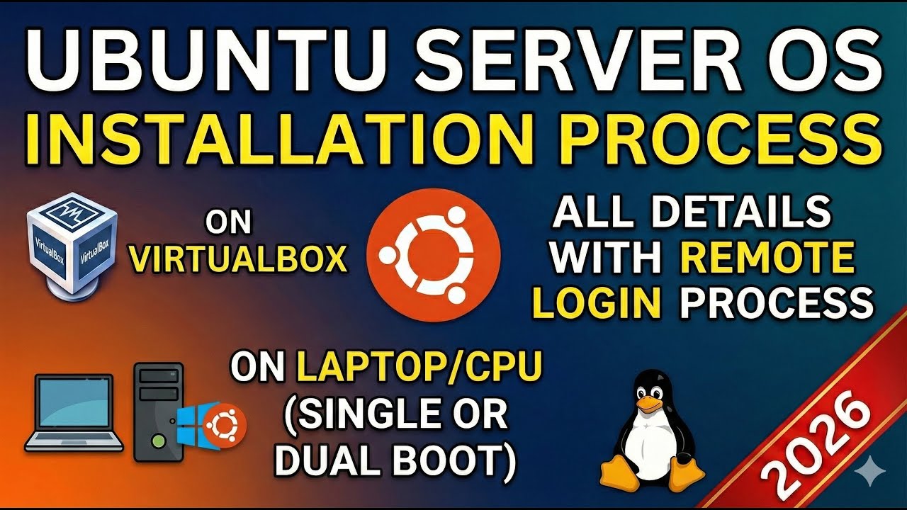 Ubuntu Server OS Installation Full Process | VirtualBox | Single & Dual Boot on Direct System