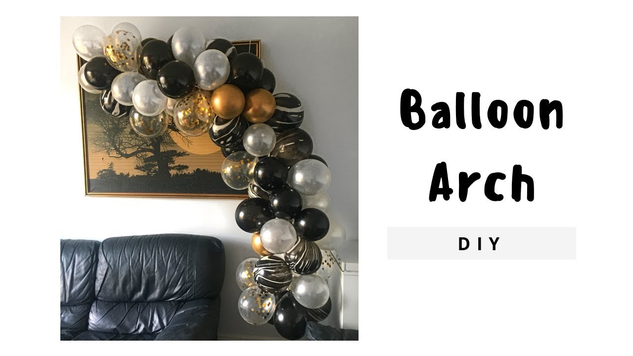 🎈DIY EASY BALLOON ARCH (gold and black theme)