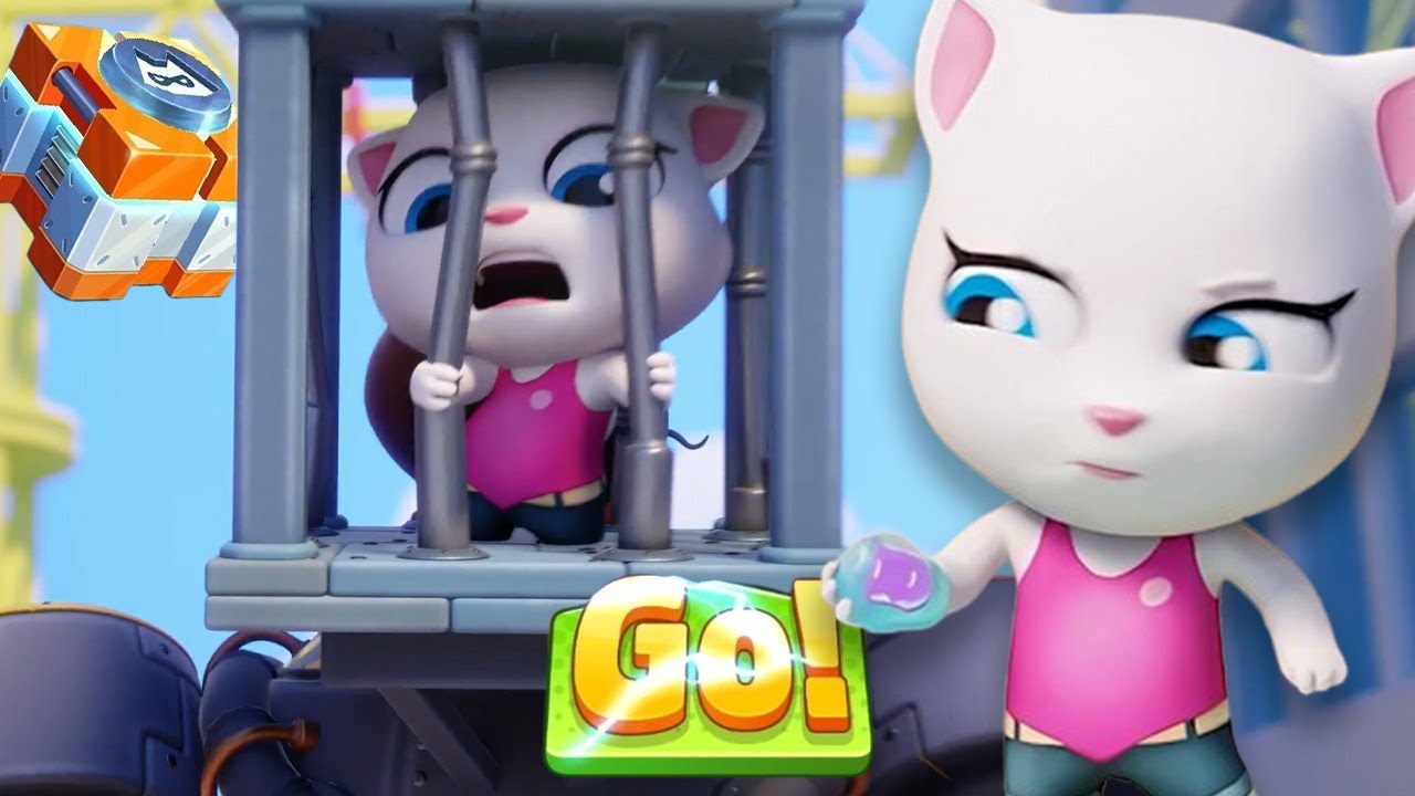 Talking Tom Hero Dash Full Screen | Angela Saves Hank, Ginger & Ben | All Bosses Defeated!!!