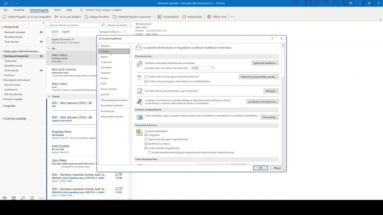 Outlook - email küldés