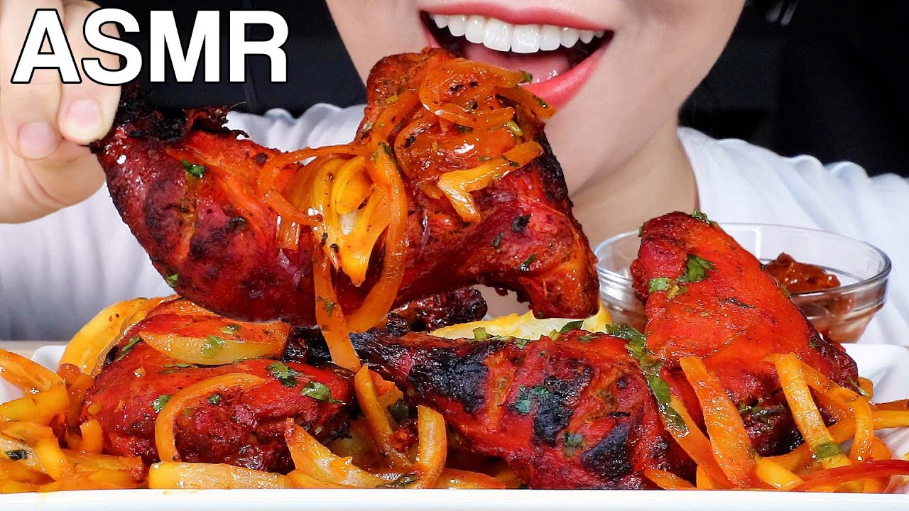 ASMR Tandoori Chicken, Mango Lassi 탄두리치킨 먹방 Eating Sounds Mukbang