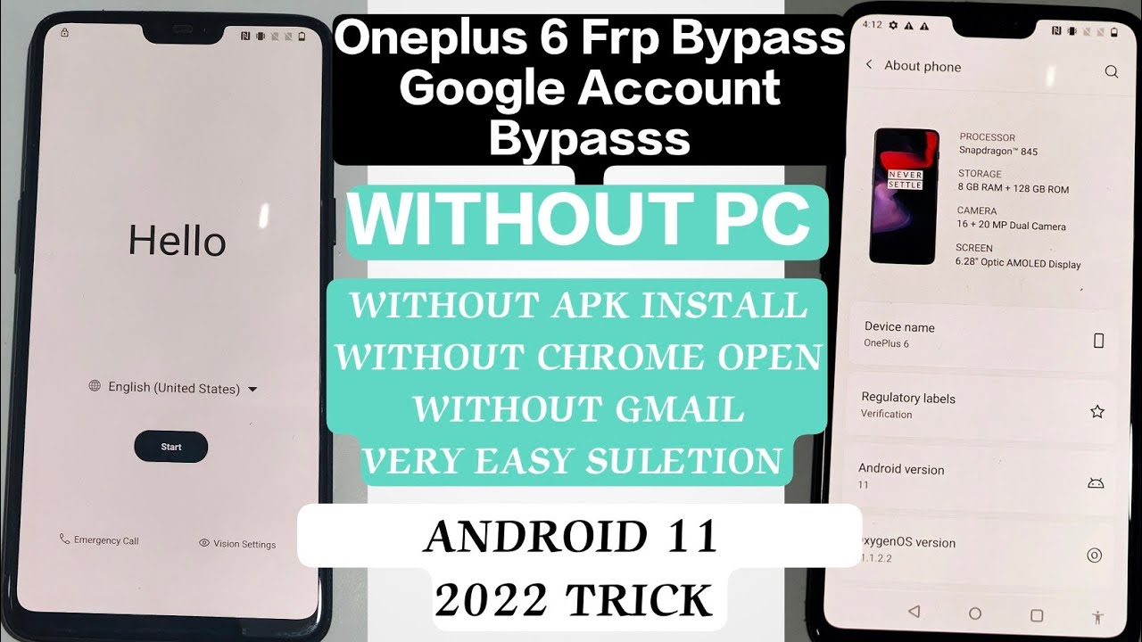Oneplus 6 frp bypass without pc | oneplus 6 frp bypass | 1+6 Frp Bypass| how to unlock oneplus 6 frp