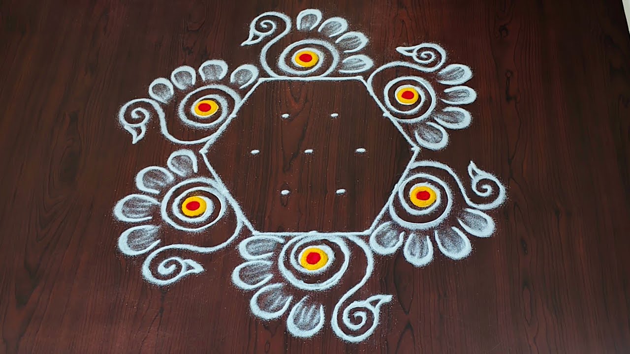 Karthikamasam muggulu🌹|karthikamasam rangoli|easy daily rangoli|pandaga muggulu#Rang kaa Rangoli