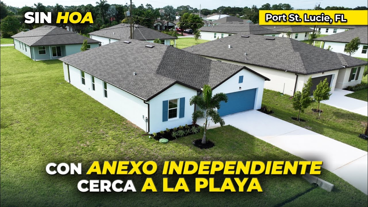 Ahorra $25k 😱 Casa Nueva Cerca a MIAMI con Anexo PRIVADO y lote ESQUINERO en Port St. Lucie Florida