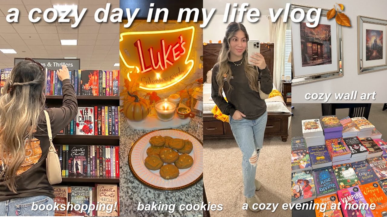 видеоблог «Уютный день из моей жизни»🍂🧡 поход по магазинам Barnes&Noble, уютный день дома, выпечк...