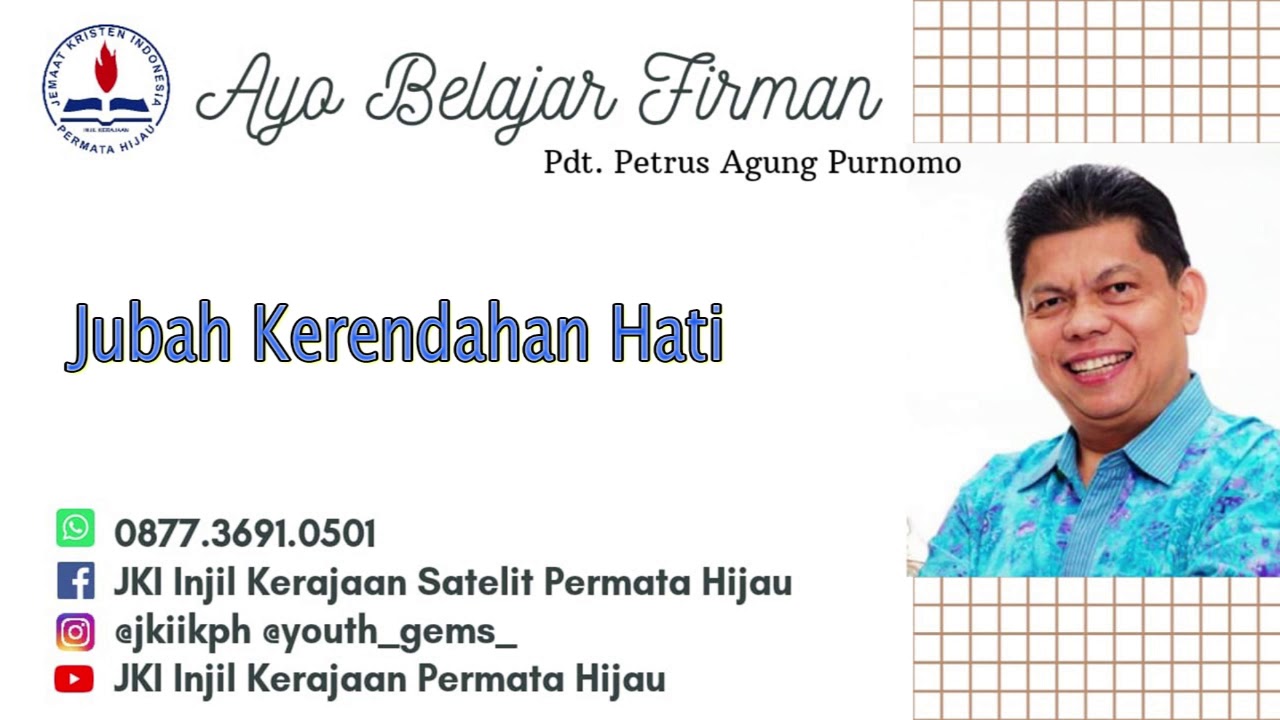 Pdt. Petrus Agung - Jubah Kerendahan Hati