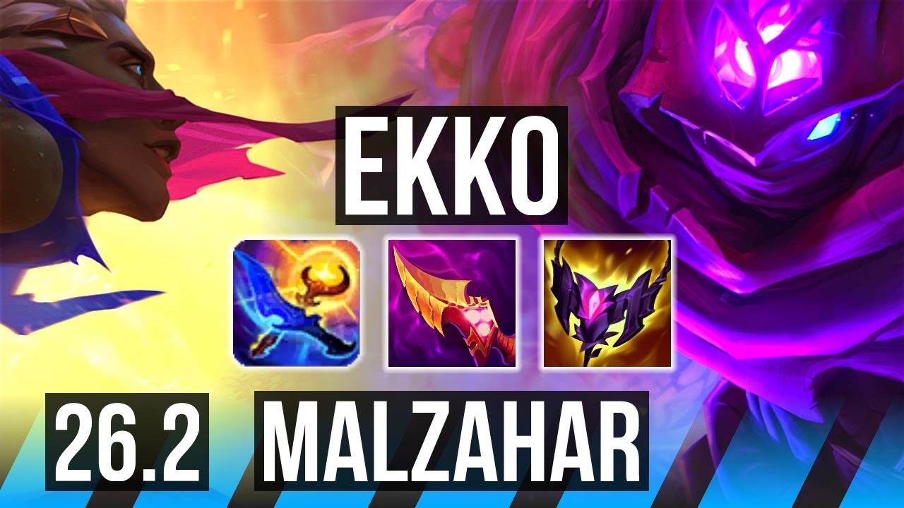 EKKO vs MALZAHAR (MID) | Good KDA: 14/1/8 | EUW Master | 26.2