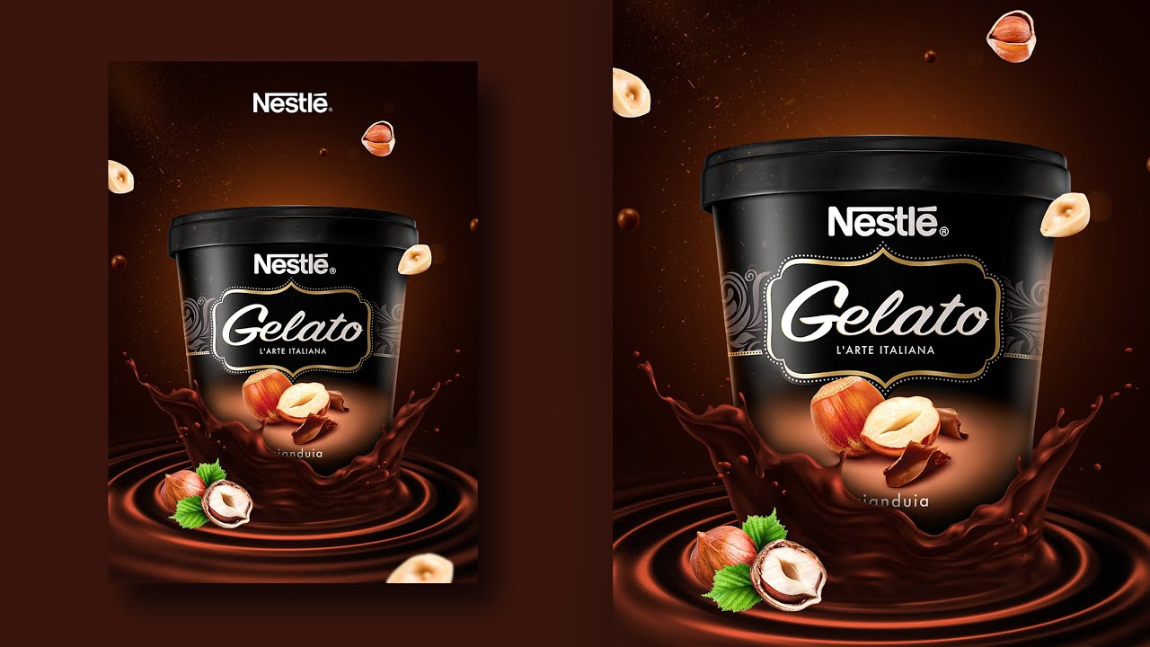 Gelato Ice Cream Poster Design | Photoshop Tutorials