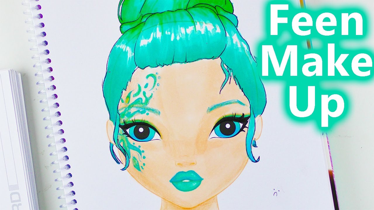 FEEN MAKE UP | Haare in BLAU TÖNEN | Topmodel Malbuch | Speed drawing | How to