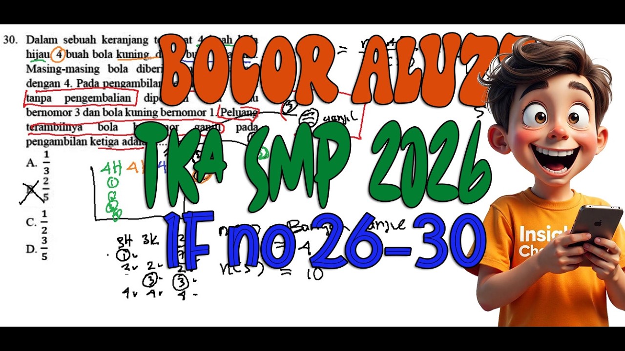 bocoran TKA SMP 2026 matematika bagian 1 F no 26 sampai 30