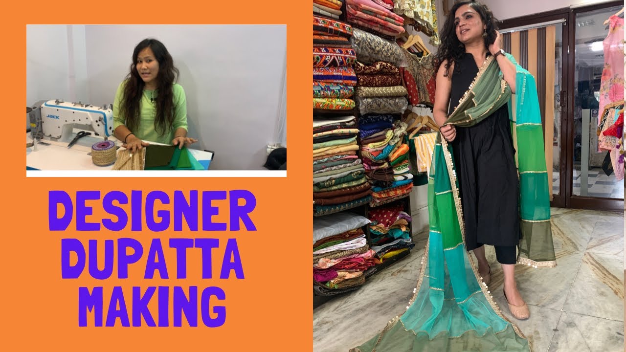 Designer dupatta making | design your own dupatta at home | Maina thapa