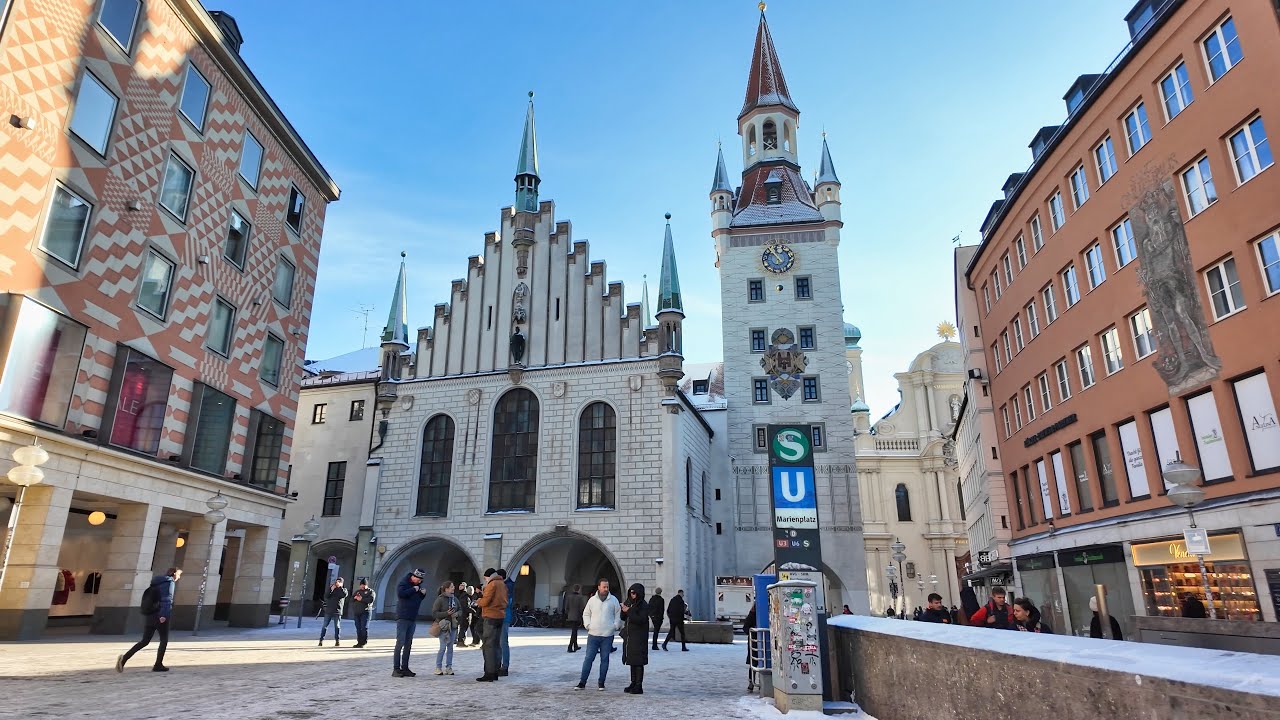 Munich Old Town Streets Winter Walk | 4K Munich Walk