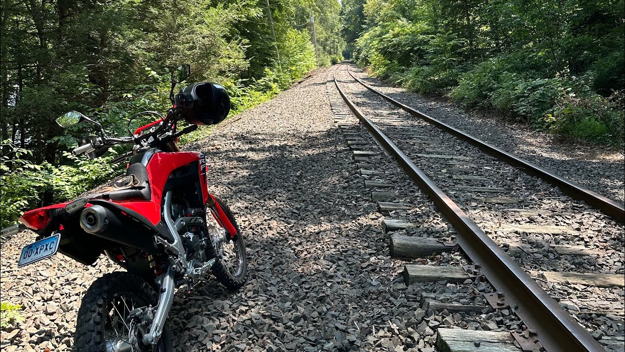 Exploring abandoned train tracks on a Crf300l