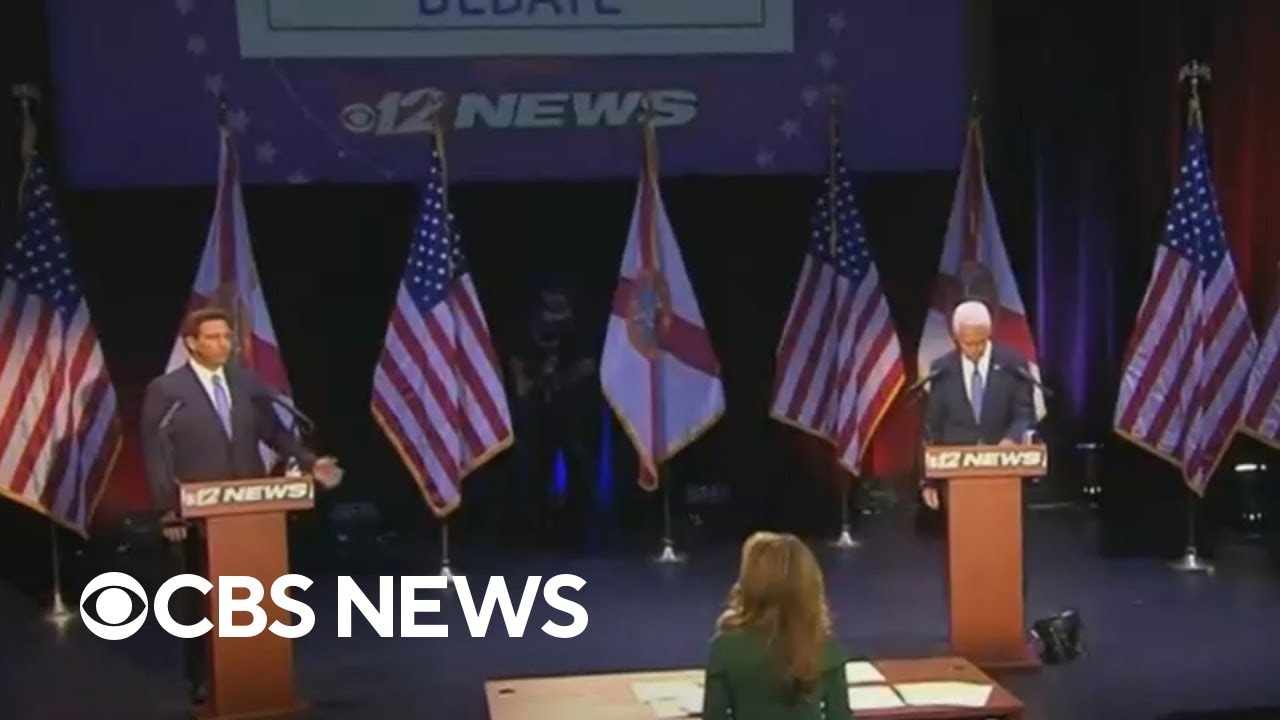 Florida Governor Ron DeSantis and Democratic rival Charlie Crist face off in debate