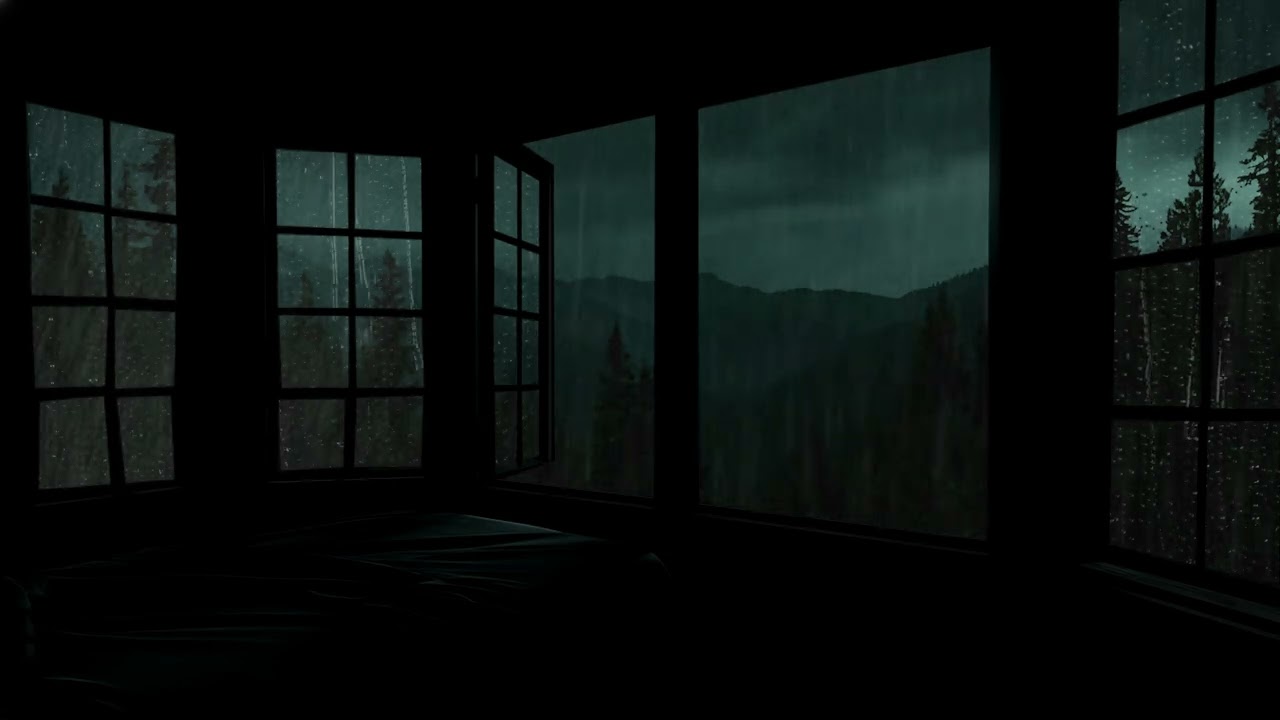 Soothing Rain on Window with Thunder | Heavy Rain Sounds for Deep Sleep and Relaxation