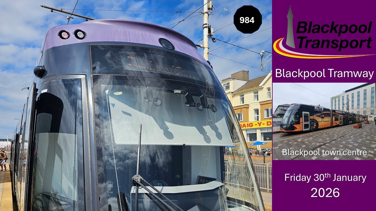 984 - Blackpool Tramway Blackpool town centre on Friday 30th January 2026