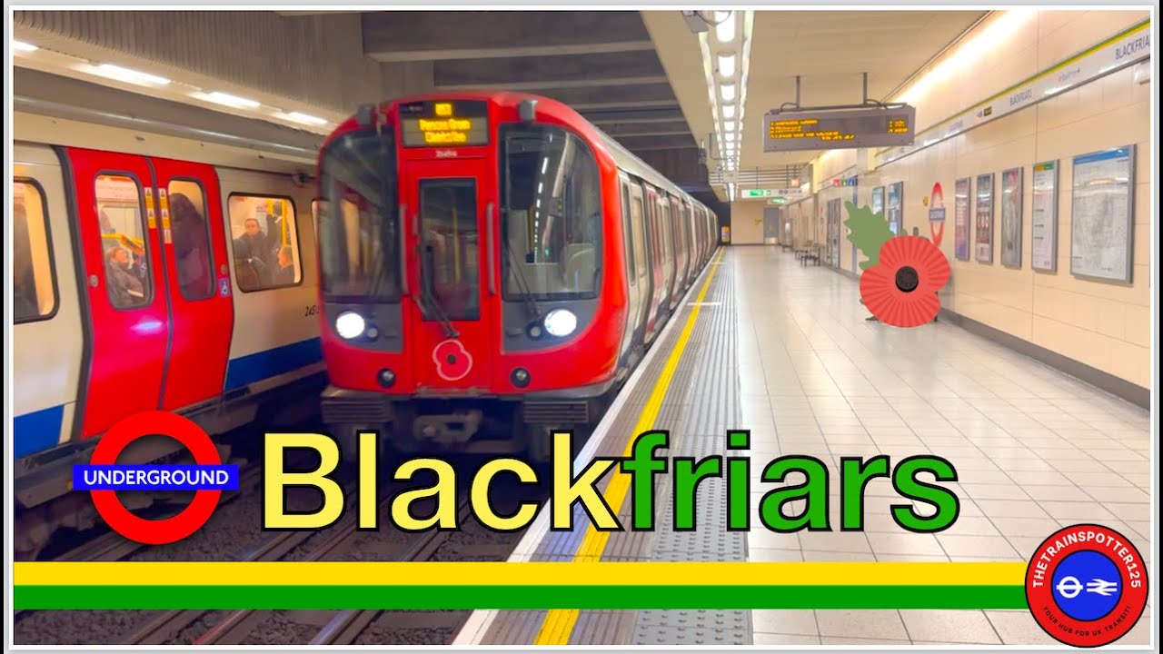 Circle and District Line Trains at Blackfriars Underground Station - (20/11/2023)