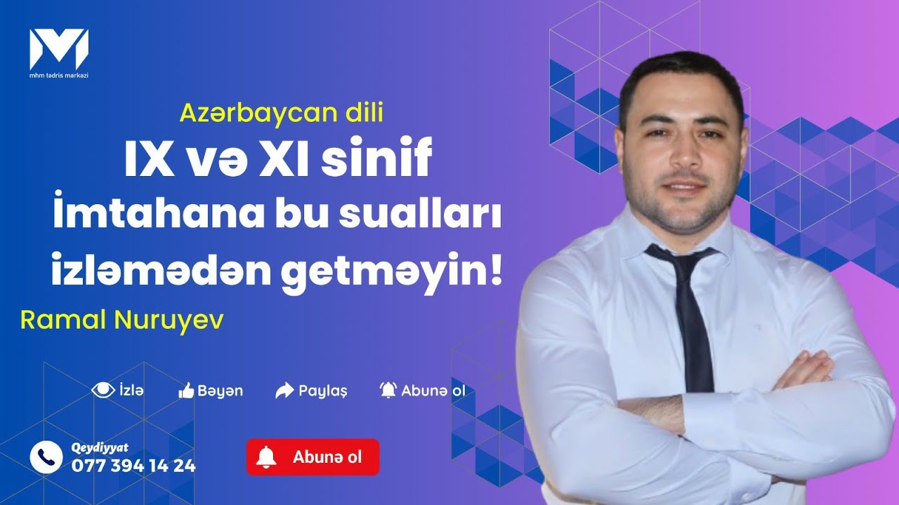 İmtahanda düşmə ehtimalı yüksək olan mətn sualları və onların izahı / Ramal müəllim