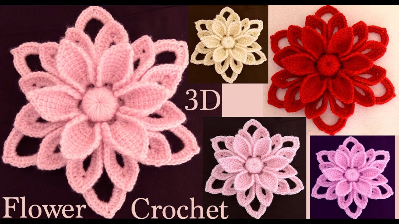 Como hacer flores 3D tejidas a Crochet Irlandés paso a paso tejido tallermanualperu