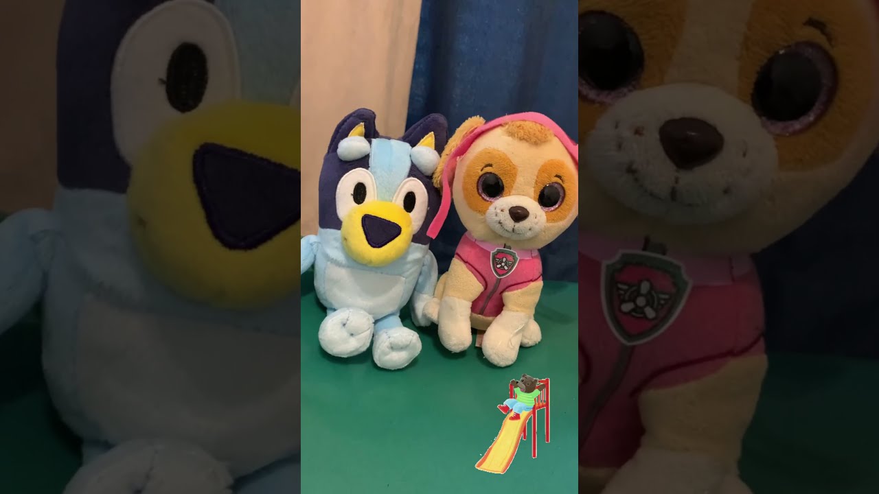 Bluey Bingo Skye and Friends Slide Fun!