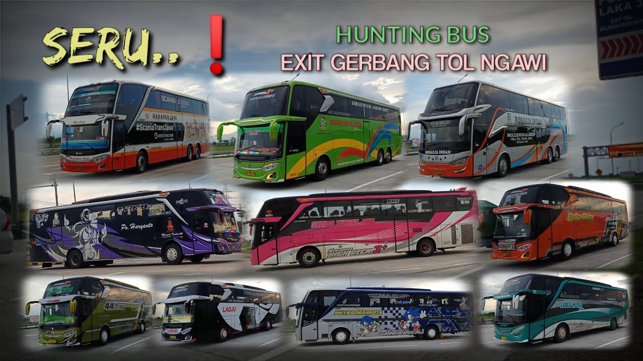 SERU ❗ HUNTING BUS  EXIT GERBANG TOL NGAWI ❗ suara knalpot Po. Haryanto 
