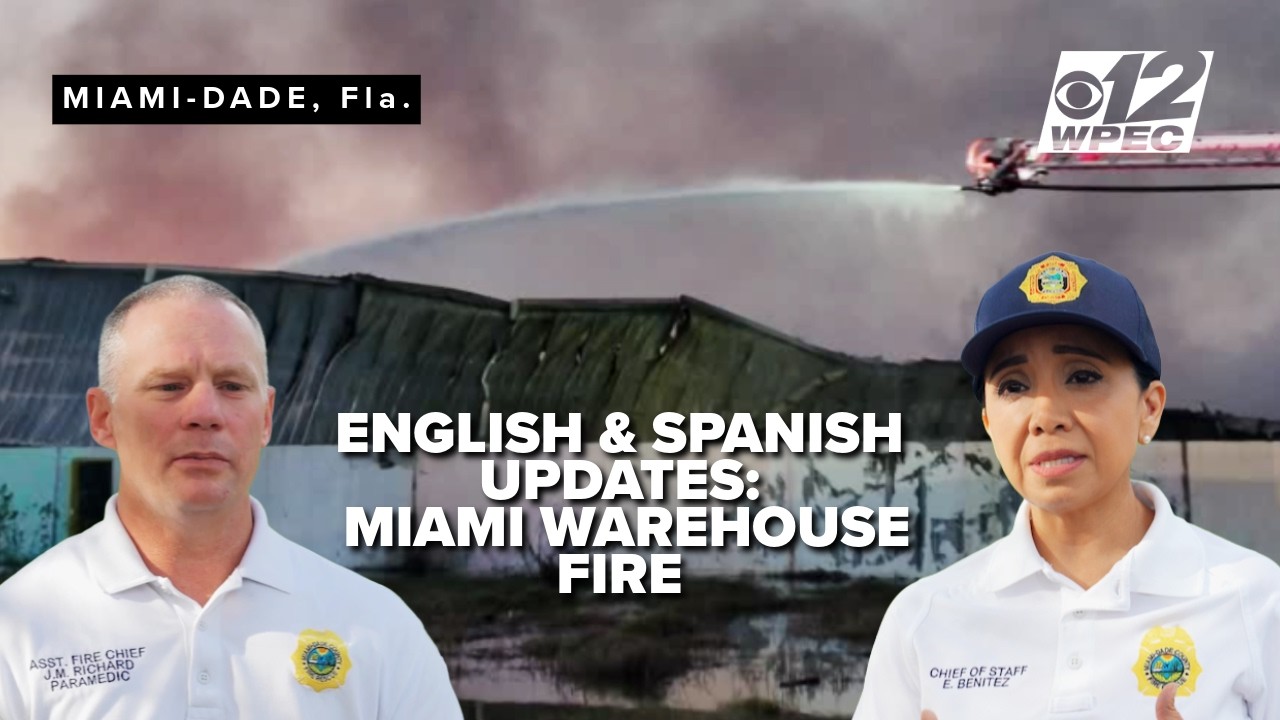 Crews expect days-long battle as air quality monitored near Miami warehouse fire